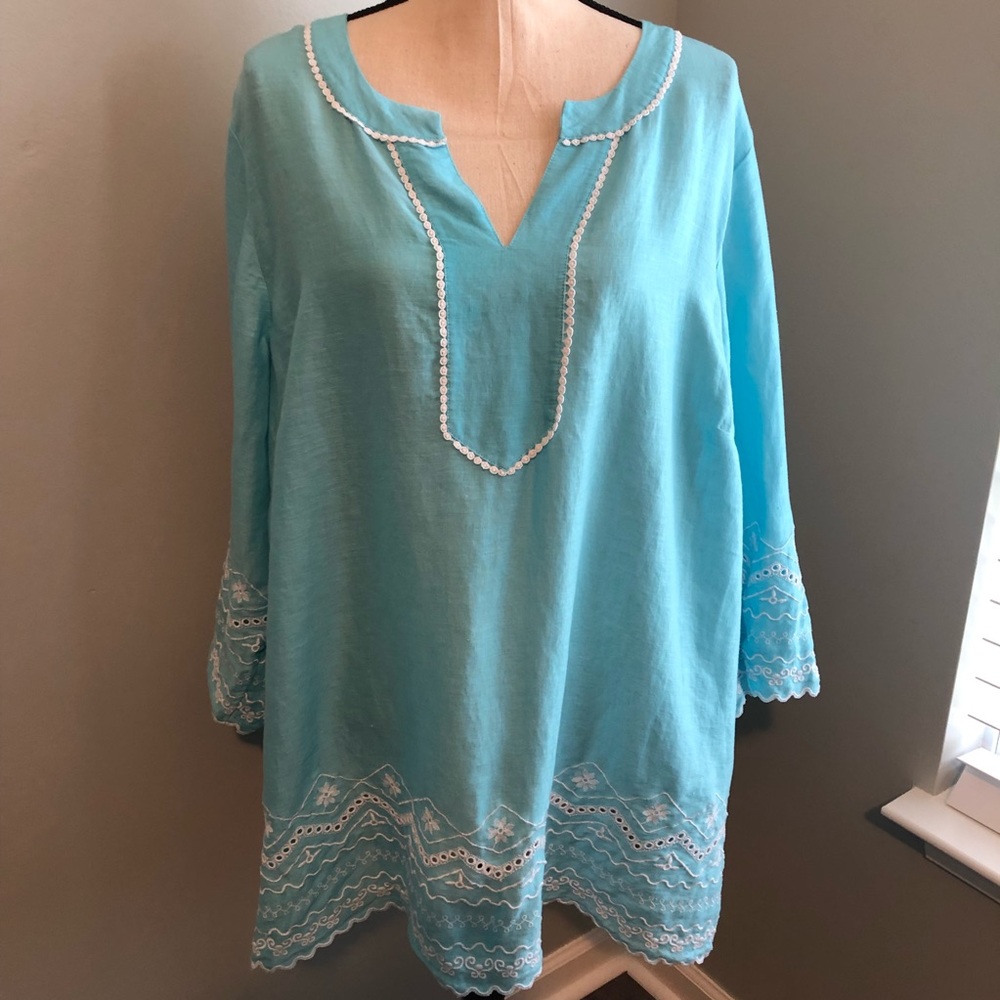 Talbots Plus Linen lace Tunic - 3X
